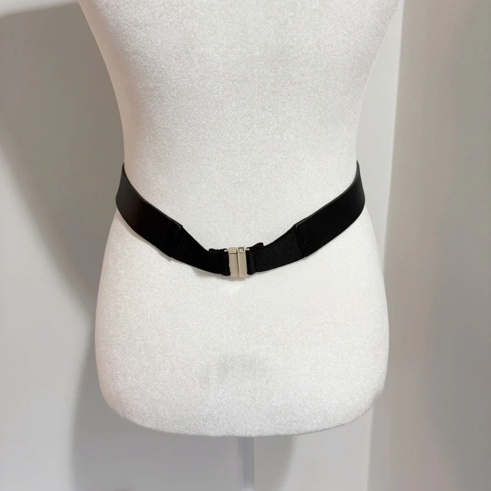 Kate Spade In The Loop Bow Belt Pebbled Black Leather Size XS Small 28”